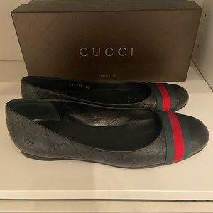 Gucci Black Guccissima Ballet Flats Size 38